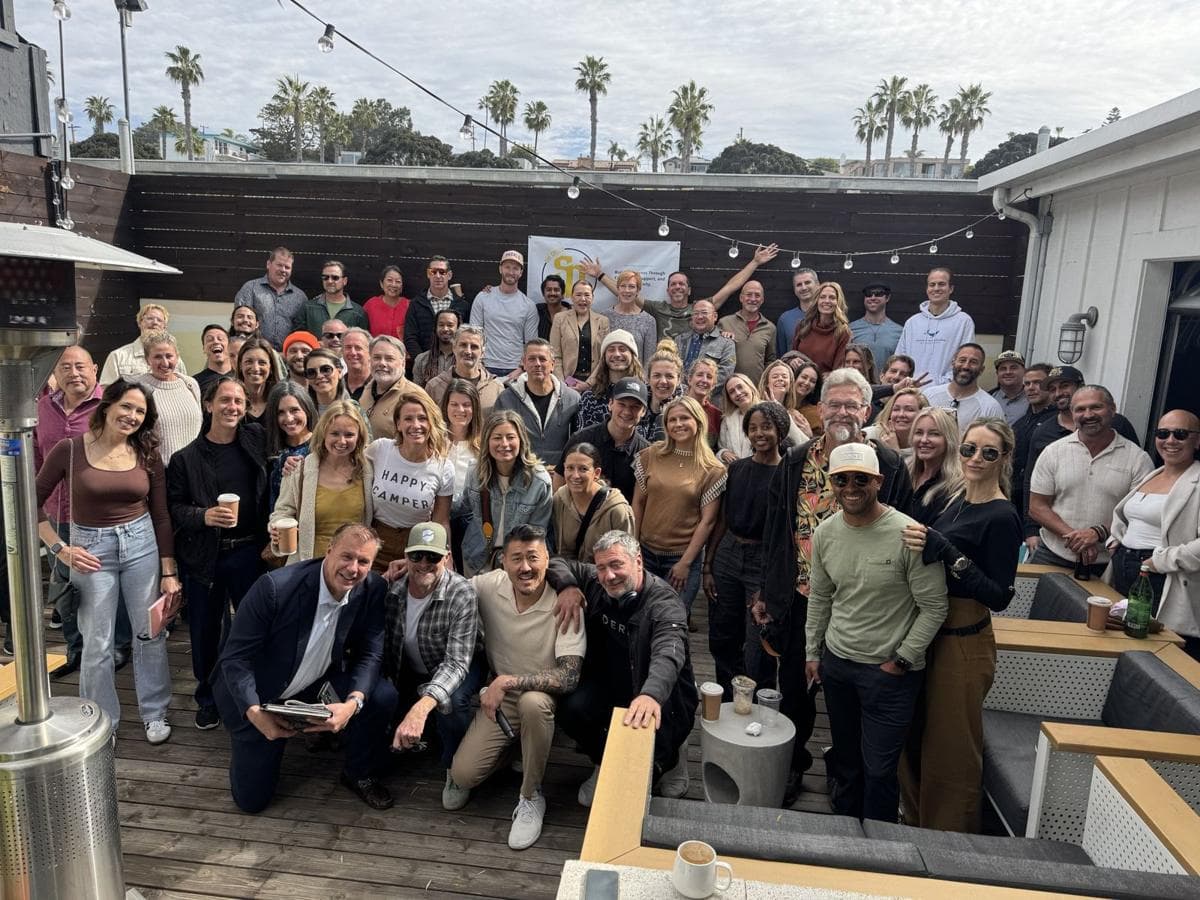 Members of The Group on a rooftop